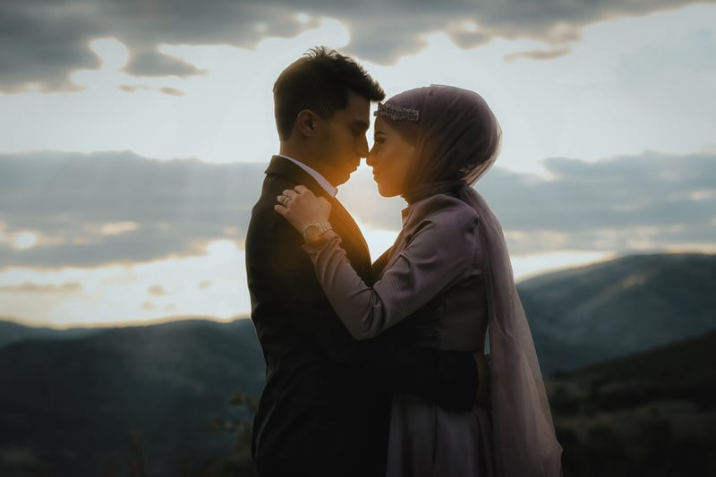 Wedding Couple under the Night Sky
